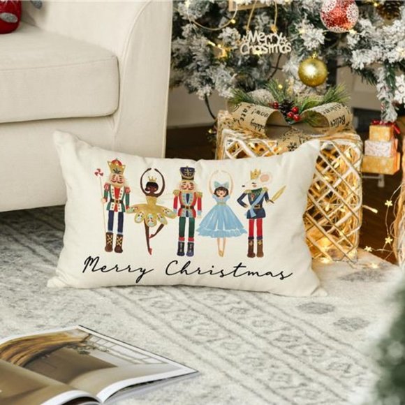 Nutcracker Pillow Cover Decorative Case Accent Xmas Holiday Home Christmas Decor - Picture 4 of 14